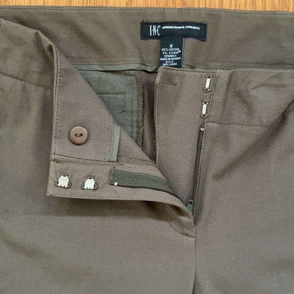 INC Army Green Straight Leg Ankle Pants Size 8 - Picture 5 of 10